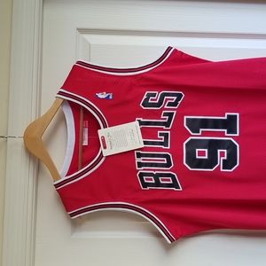 DENNIS RODMAN CHICAGO BULLS RED THROWBACK JERSEY